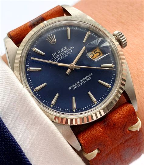 rolex blue and black watch|rolex vintage blue dial.